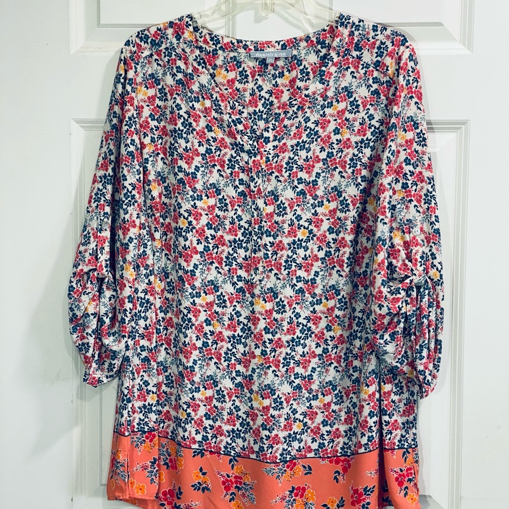 Daniel Rainn Blue and White Relaxed Blouse